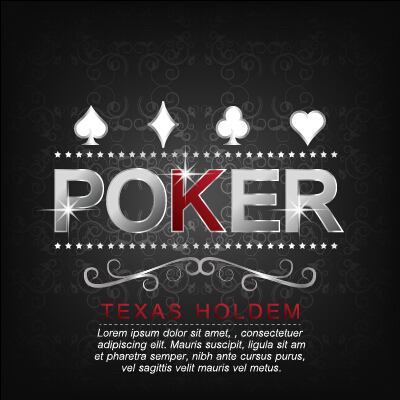 Luxury poker poster cover vector 01