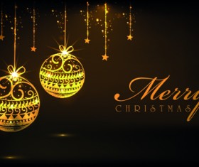 Luxyry golden 2015 Christmas baubles vector background 01