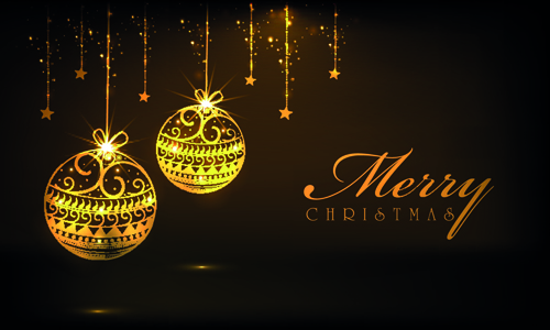 Luxyry golden 2015 Christmas baubles vector background 01