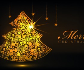 Luxyry golden 2015 Christmas baubles vector background 04