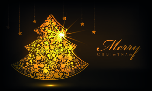 Luxyry golden 2015 Christmas baubles vector background 04