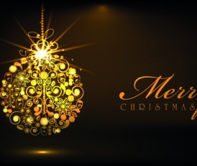 Luxyry golden 2015 Christmas baubles vector background 05