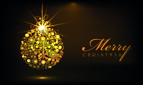 Luxyry golden 2015 Christmas baubles vector background 05
