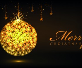 Luxyry golden 2015 Christmas baubles vector background 06