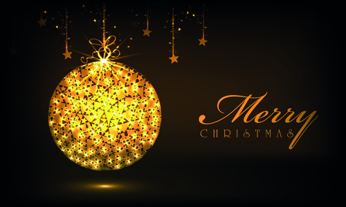 Luxyry golden 2015 Christmas baubles vector background 06