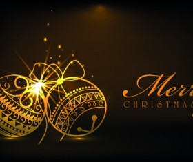 Luxyry golden 2015 Christmas baubles vector background 07