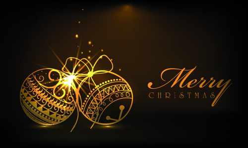 Luxyry golden 2015 Christmas baubles vector background 07