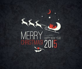 Merry christmas and 2015 new year dark background
