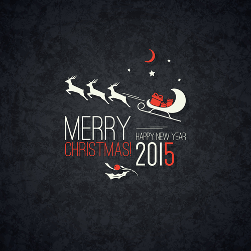 Merry christmas and 2015 new year dark background