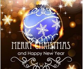 Merry christmas and new year greeting cards vectors 02