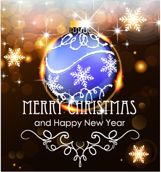 Merry christmas and new year greeting cards vectors 02