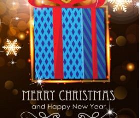 Merry christmas and new year greeting cards vectors 03