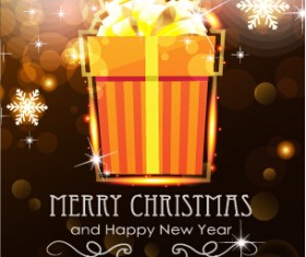 Merry christmas and new year greeting cards vectors 04