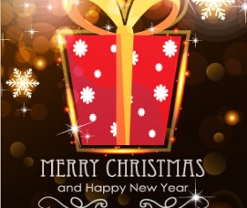 Merry christmas and new year greeting cards vectors 06