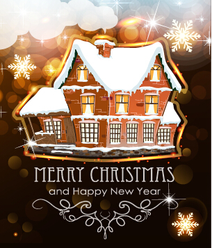 Merry christmas and new year greeting cards vectors 07
