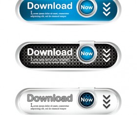 Metal style creative download button vector