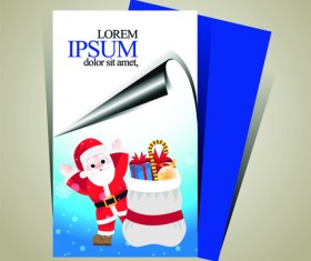 Minimalistic 2015 Merry Christmas flyer cover vector 01