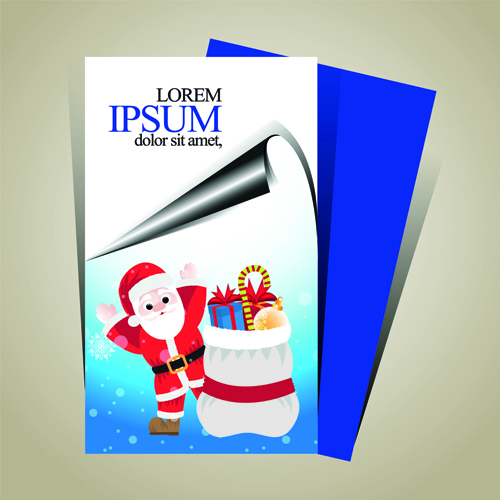 Minimalistic 2015 Merry Christmas flyer cover vector 01