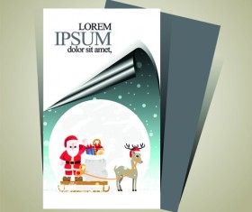 Minimalistic 2015 Merry Christmas flyer cover vector 02