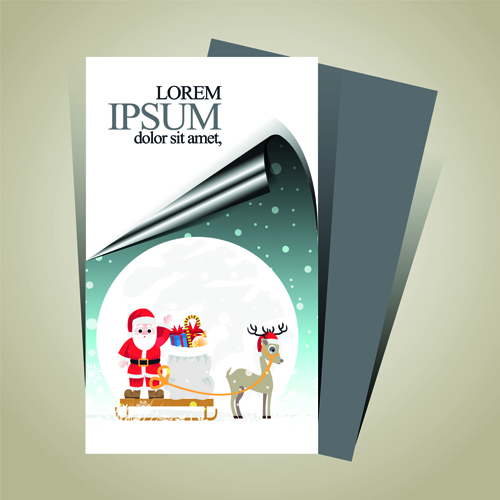 Minimalistic 2015 Merry Christmas flyer cover vector 02