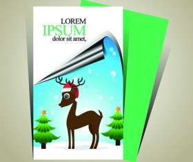 Minimalistic 2015 Merry Christmas flyer cover vector 03