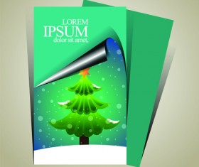 Minimalistic 2015 Merry Christmas flyer cover vector 06