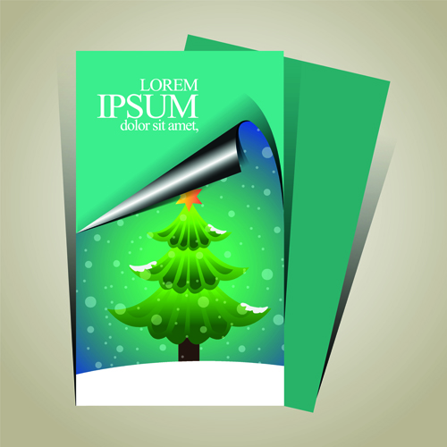 Minimalistic 2015 Merry Christmas flyer cover vector 06