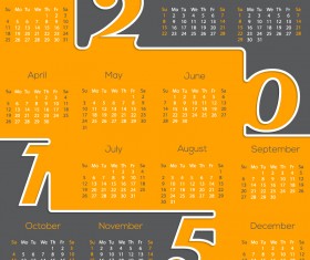Modern 2015 Business Calendar design vector 01