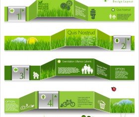 Modern ecology infographics green template vector 11