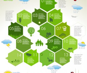 Modern ecology infographics green template vector 18