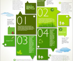 Modern ecology infographics green template vector 25