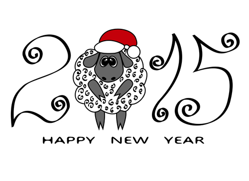 New year 2015 sheep background graphics