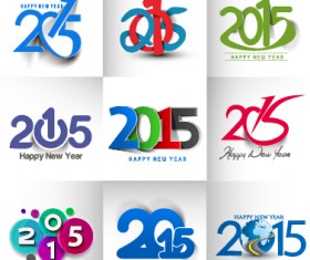 New year 2015 text design set 01 vector