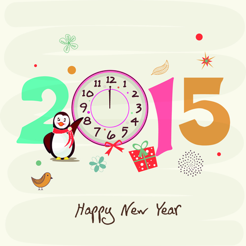 New year 2015 text design set 08 vector