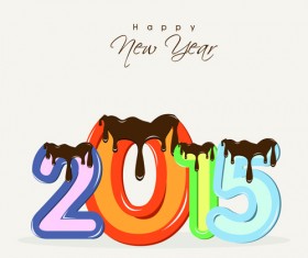 New year 2015 text design set 09 vector
