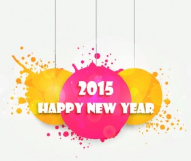 New year 2015 text design set 10 vector