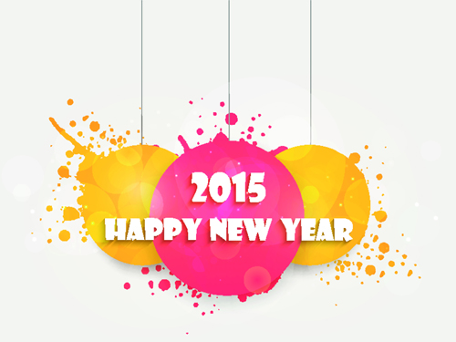 New year 2015 text design set 10 vector