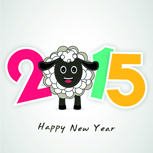 New year 2015 text design set 11 vector