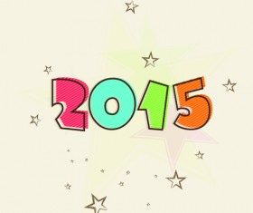New year 2015 text design set 12 vector