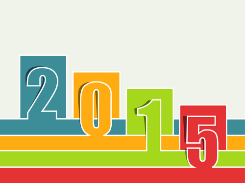 New year 2015 text design set 13 vector
