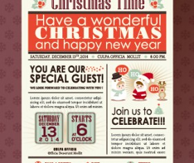Newspaper style christmas background vector