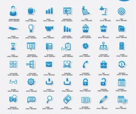 Office with business icons pack