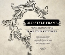 Old style frame ornament vector 01