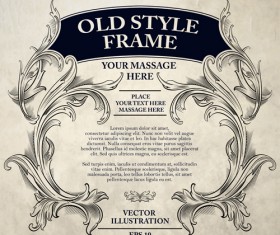 Old style frame ornament vector 02