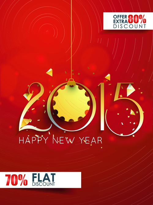 Original design 2015 new year discount flyer cover vector 01