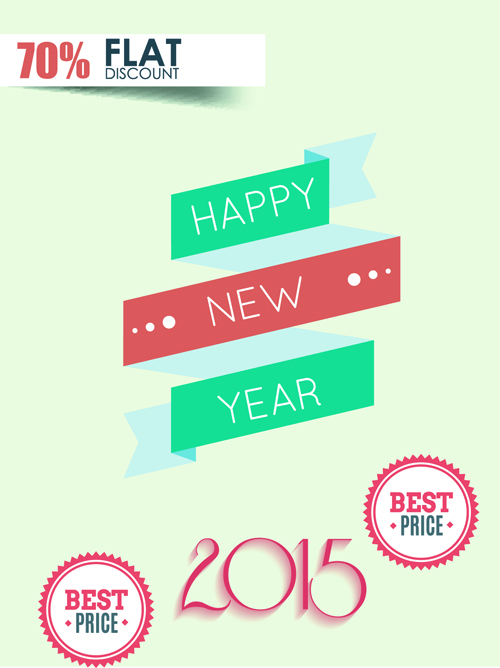 Original design 2015 new year discount flyer cover vector 02