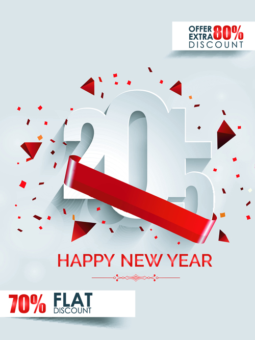Original design 2015 new year discount flyer cover vector 04
