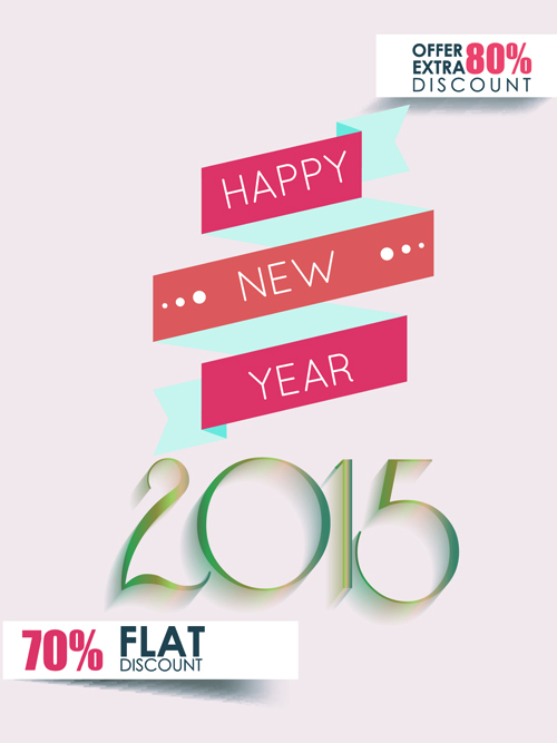 Original design 2015 new year discount flyer cover vector 05
