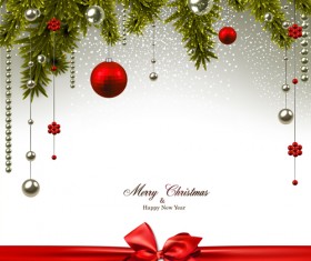 Ornate baubles christmas card set 01