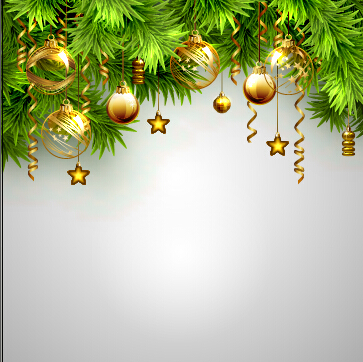 Ornate christmas ball and baubles vector background 01 free download